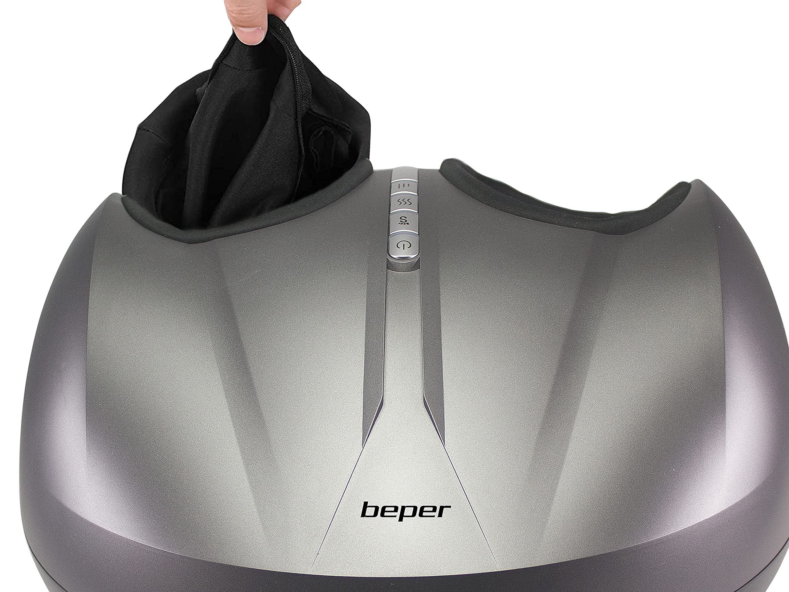 BEPER P302MAS050 masażer do stóp Shiatsu z kompresją ciepła i powietrza, 3 intensywności, 2 poziomy ciepła, pilot zdalnego sterowania, idealny do domu i biura