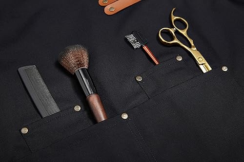 Miniatura 5 de Kingzhuo Delantal de lona ajustable con espalda cruzada para mujeres y hombres, M a XXL, Negro -