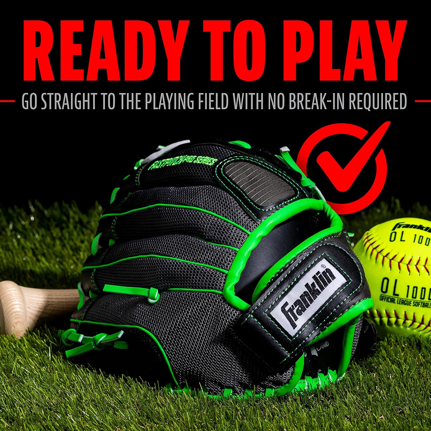 Franklin Sports Fastpitch Softball Gloves - Windmill Adult + Youth Fielding Gloves - 11" or 12" - Pink + Green