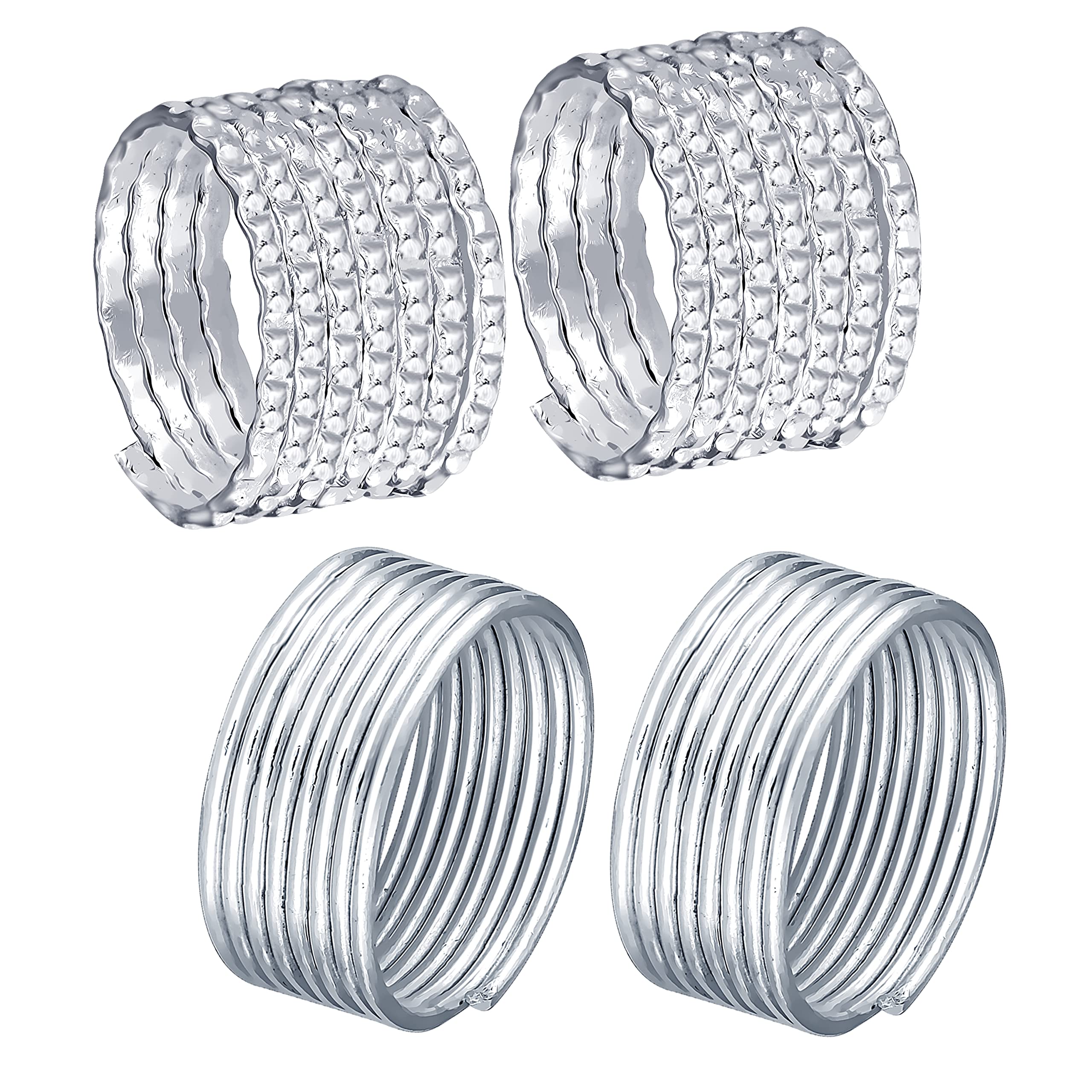 Vivastri Top Trending Rhodium plated Alloy Spiral Toe Ring Jodvi for Women and Girls - VIVA1001-1002TOE-image-0