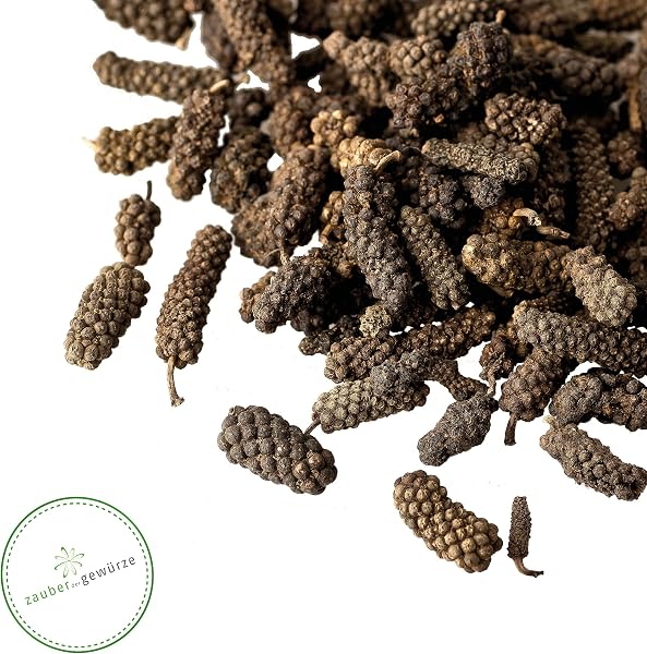 Zauber der Gewürze Schokoladenpfeffer – Kleiner Langer Pfeffer ganz, Stangenpfeffer mit natürlichem Schokoladenaroma, ideal für Wildgerichte, Ente und Soßen, 55 g - 2