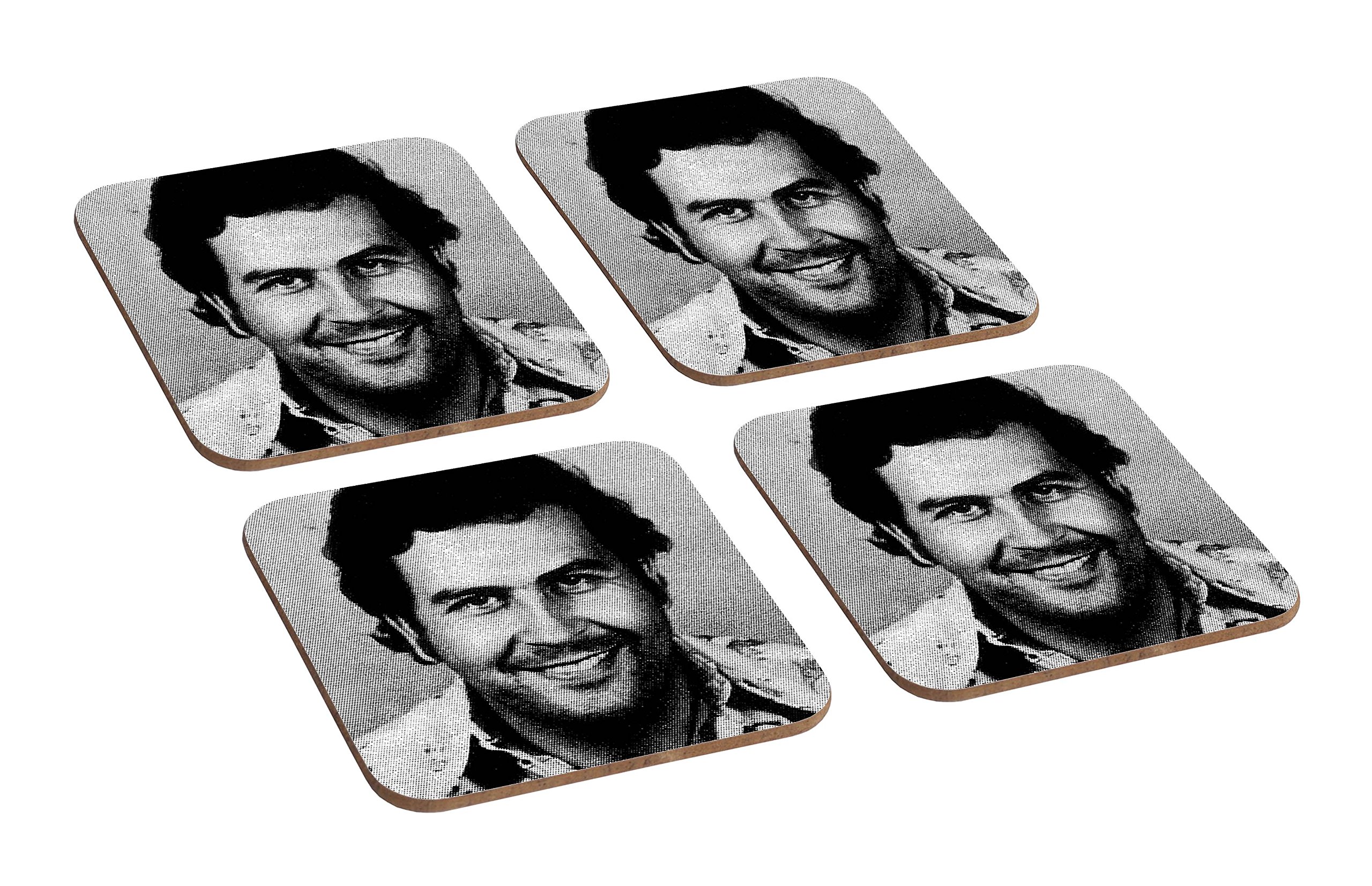 Mugmart Pablo Escobar Mugshot 4 Piece Wooden Coaster Set