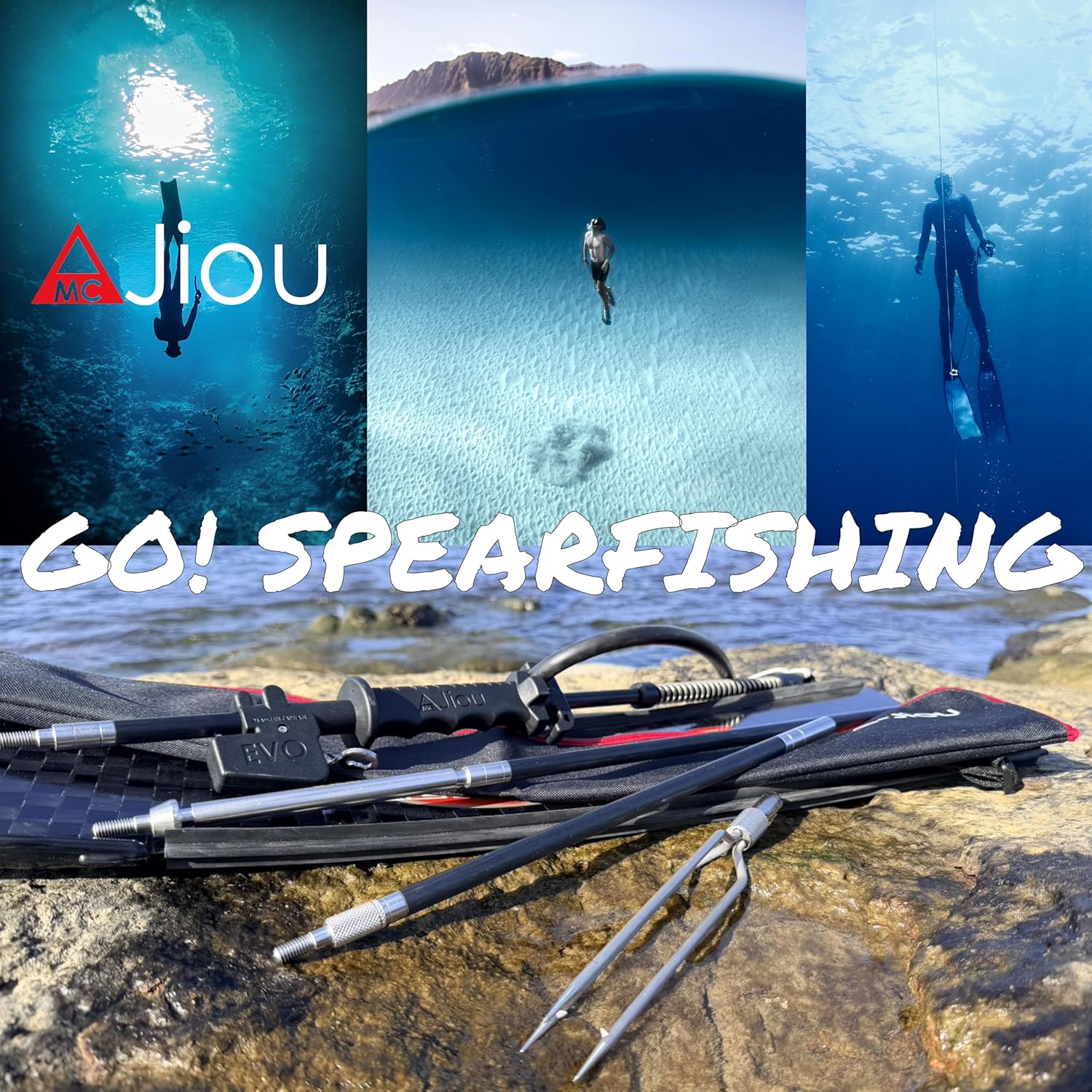 6' Carbon Fiber Pole Spear with Two-Stage EVO Trigger-Release Grip, 3-Prong Tip, and Travel Bag