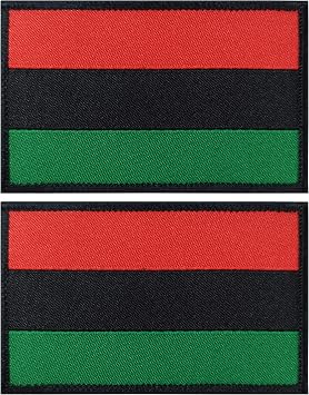 JBCD 2 Pack Afro American Flag Patch African Flags Tactical Patch Pride Flag Patch for Clothes Hat Patch Team Military Patch
