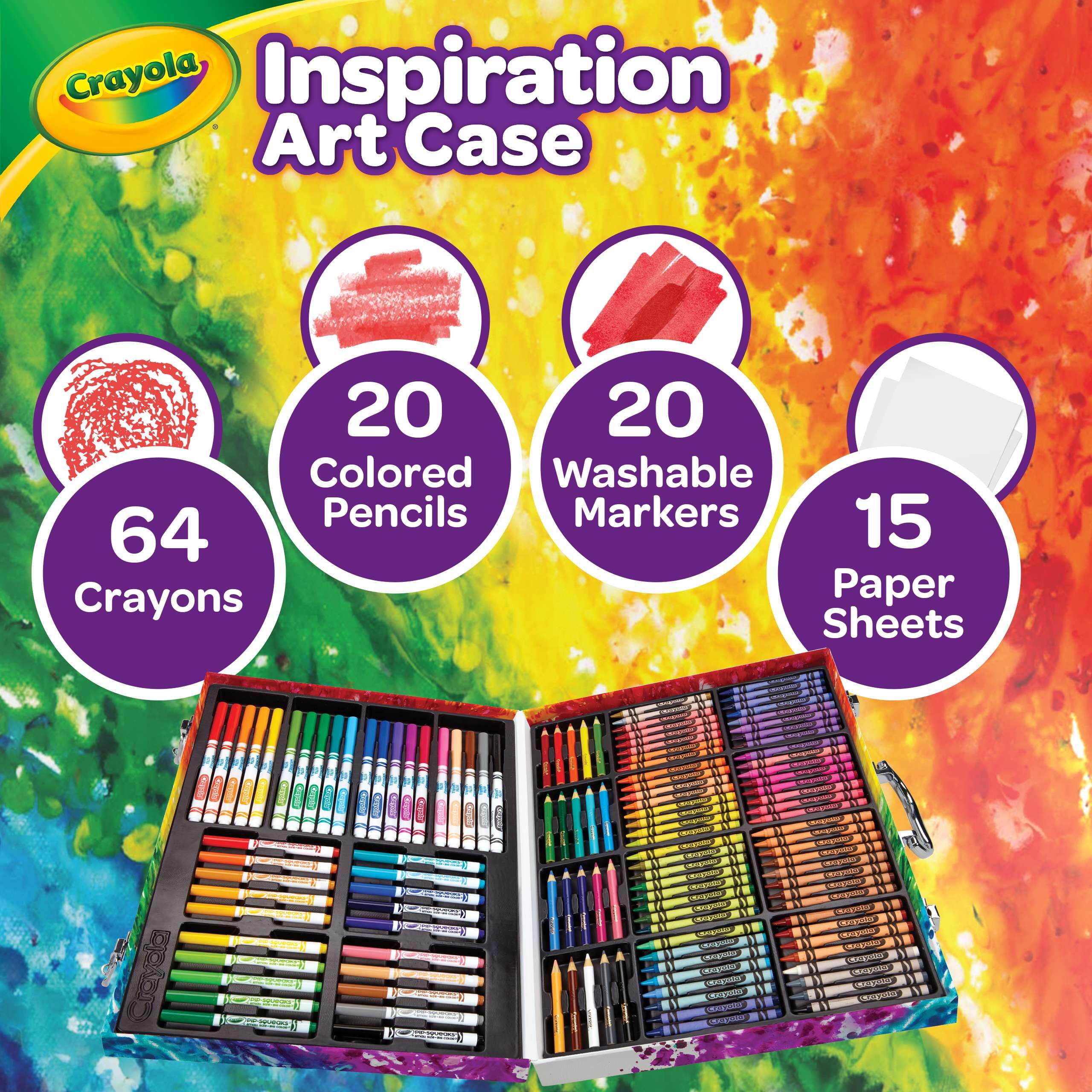 CRAYOLA Mallette d'artiste Arc-en-Ciel 140 pièces