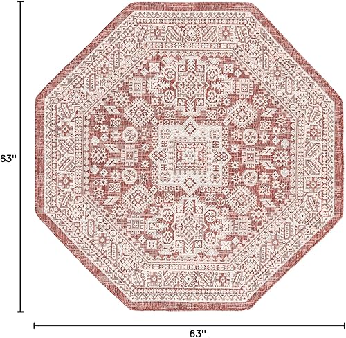 Miniatura 399 de Rugs.com Outdoor Aztec Collection Alfombra – 4 x 6 pies alfombra de tejido plano gris carbón perfecta para salas de estar, grandes comedores, planos