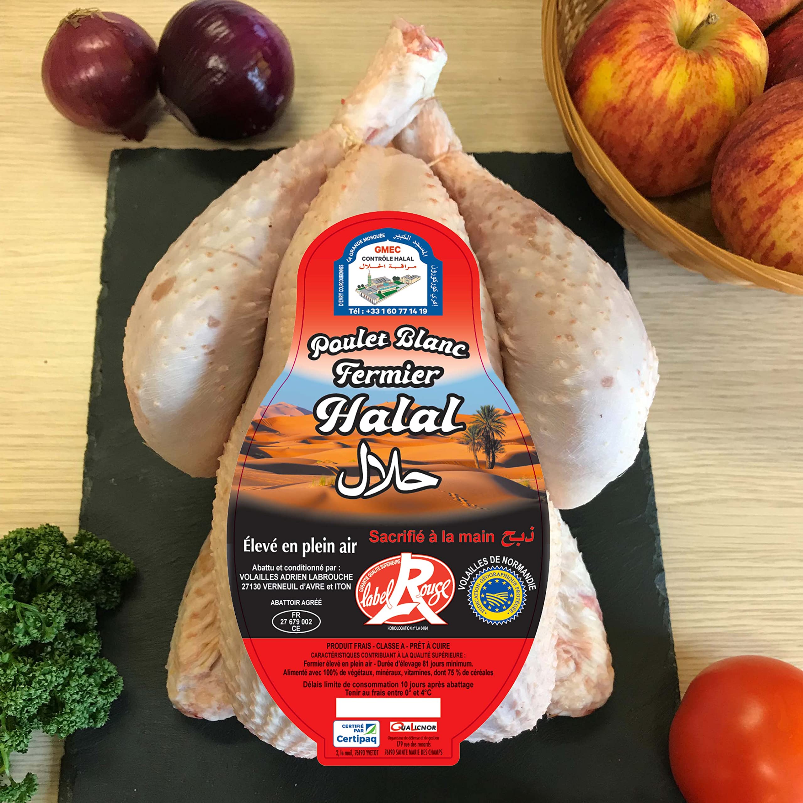 2 Poulets Fermiers Label Rouge Halal - 2,8kg - Normandie