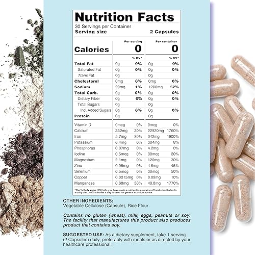 Miniatura 3 de LIVS Trace Mineral Complex - 11 minerales traza esenciales, suplemento diario de magnesio con zinc, potasio, calcio, 60 cápsulas