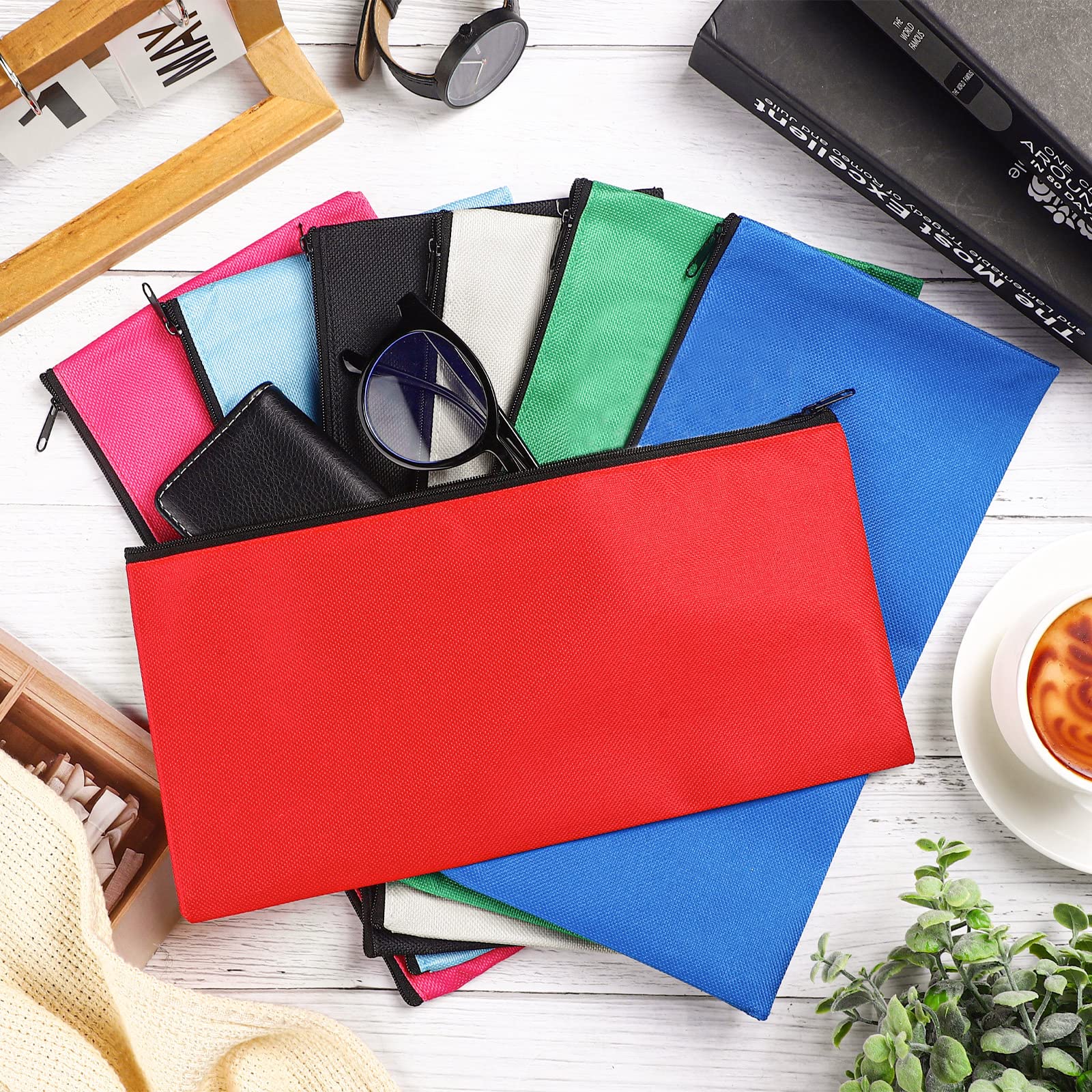 Teling 14 Pack Money Bank Bags With Zipper Security Bank Deposit Money Pouch Multicolor Cash Register Bags With Zipper Oxford Utility Pouch For Cash Money Coin Men Women11 X 5.5 Inch (Bright - View #11