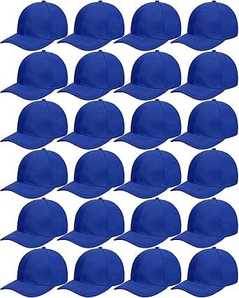 24 Pieces Blank Baseball Cap Adjustable Back Strap Plain Blank Camouflage Hat Unisex Baseball Cap for Trucker Men Women