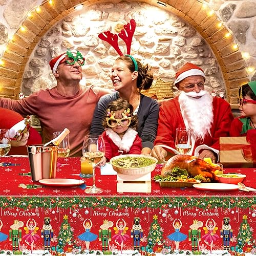 Miniatura 7 de 172 piezas de suministros de fiesta de cascanueces de Navidad, mantel de fiesta de cascanueces de Navidad, servilletas desechables para fiestas