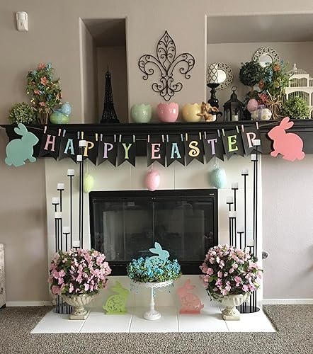 Miniatura 3 de 2 portavelas altos para velas de pilar, candelabros negros de 9 brazos, centro de mesa para velas de pilar cónico, centros de mesa florales de