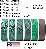 Vista 2 de 2" x 42" cinturones lijadores para la fabricación de cuchillos, paquete de 6, surtidos