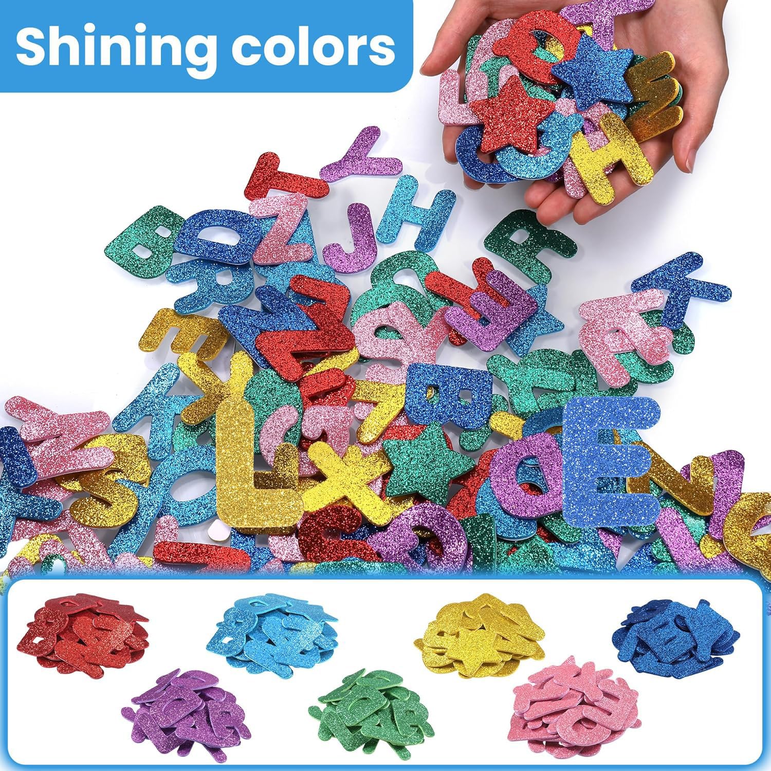 Stickers Paillettes Pour Artisanat Diy Décoratio, Lettres Autocollantes En Mousse, Stickers Lettres Alphabet, Lettres De L'Alphabet En Mousse Couleurs