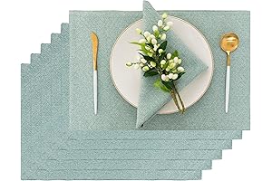 Teal Boho Farmhouse Washable Spring Placemats