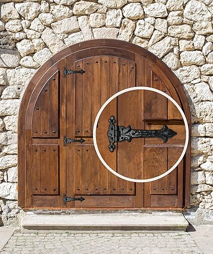 Miniatura 10 de Juego de bisagras en T  4 piezas de bisagras de puerta para vallas de madera resistentes  Bisagras de granero para puertas  Bisagras negras