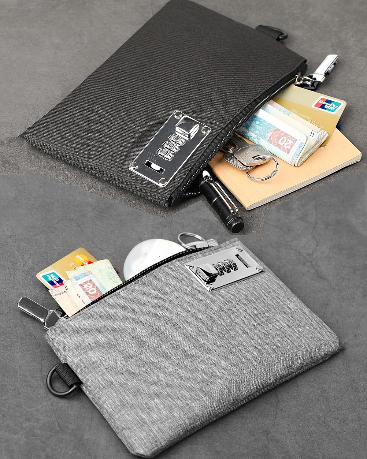 ロック可能なマネーバッグ – 5 x 8インチ 丈夫なナイロンロック式銀行バッグ コインパース 現金 ジュエリー パスポート 薬 ク 【公式】 エコ バッグ 折りたたみ コンパクト エコ バッグ おしゃれ ランチバッグ メンズ ユニセックス コンビニバッグ おしゃれ ショッピング ...
