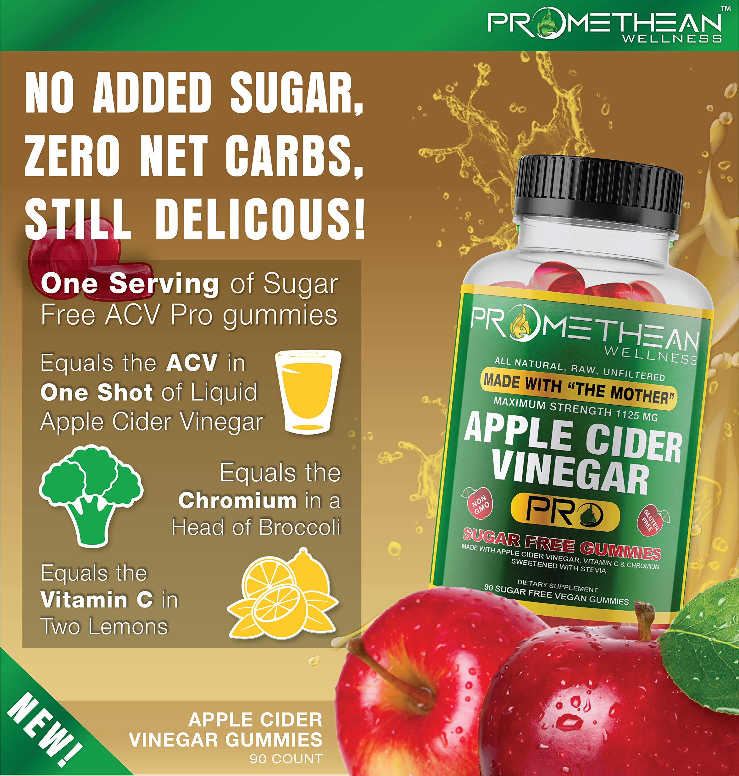Buy Acv + Sugar Makes No Sense! Apple Cider Vinegar Gummies Sugar Free