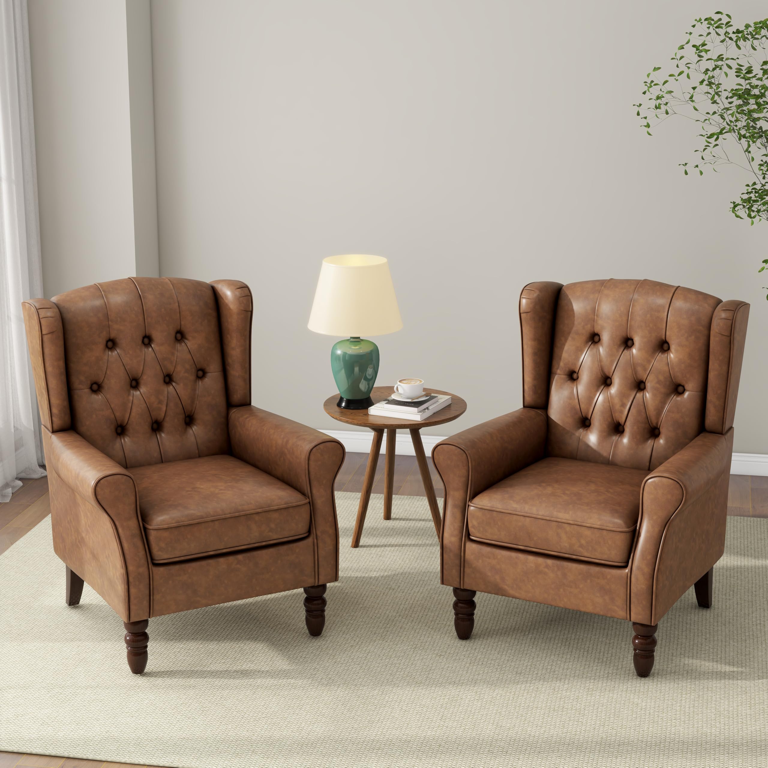DREAMSIDEA Wingback Accent Chair