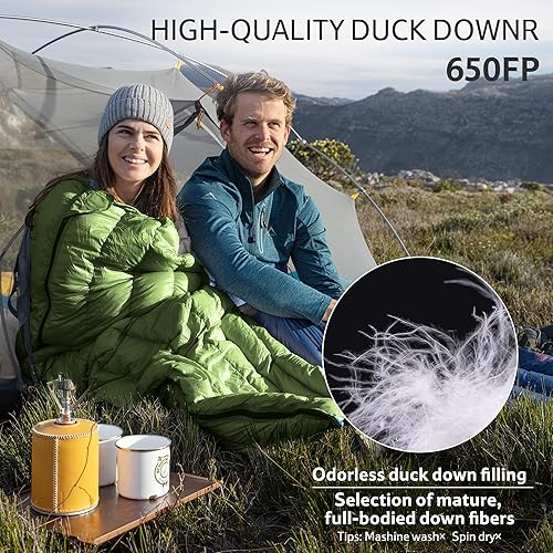 Miniatura 7 de Naturehike Saco de dormir ultraligero para adultos, saco de dormir de 650 relleno de 20 onzas para 42-52 , sacos de dormir compactos y ligeros para