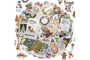 Christmas Stickers Holiday Washi Stickers Vintage Stickers for Kids Teens Scrapbooking