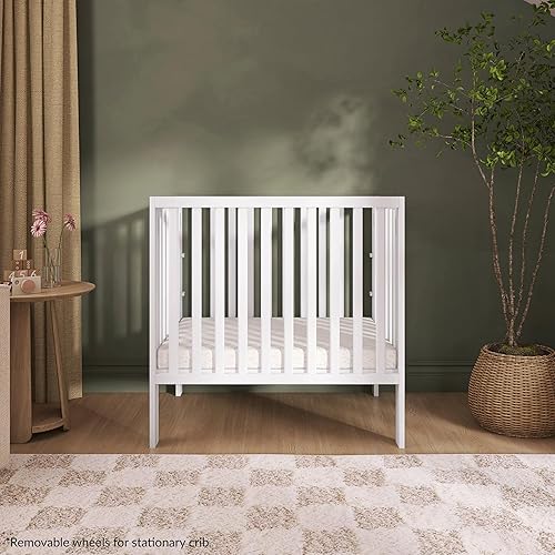 Miniatura 6 de Dream On Me Jett Non-Full Sze Foldng CRB n Whte Ruedas Removeables Soporte de colchón ajustable Patente Foldng System 1" Colchón Pad incluido