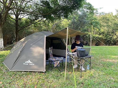 Miniatura 6 de ThreeBears - Tienda de campaña para 4 personas, impermeable, fácil de instalar, espacioso para aventuras familiares al aire libre, senderismo y