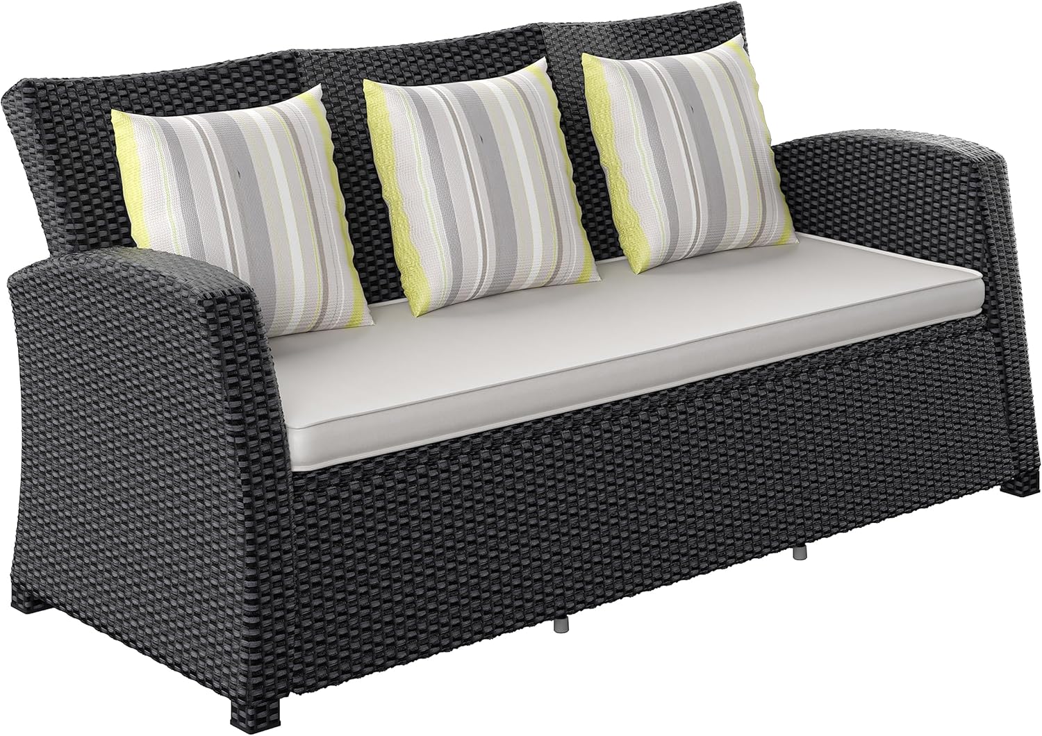 Atlantic Hibiscus 1-Piece Patio Sofa with Light Grey Cushions Wicker | Ideal for Outdoors and Indoors
