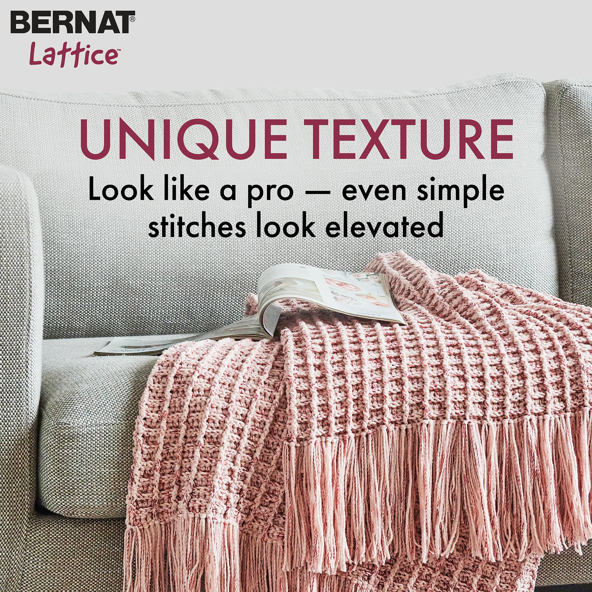 Bernat Lattice Yarn - 3 Pack, 389 Yards Each, Luminous Lime, 54% Polyester 28% Acrylic 18% Nylon, Worsted Weight - View #6