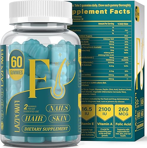 Gomitas de biotina, vitaminas para la piel y las uñas para hombres y mujeres, vitamina B7 vegana, apoya el crecimiento del cabello y uñas más