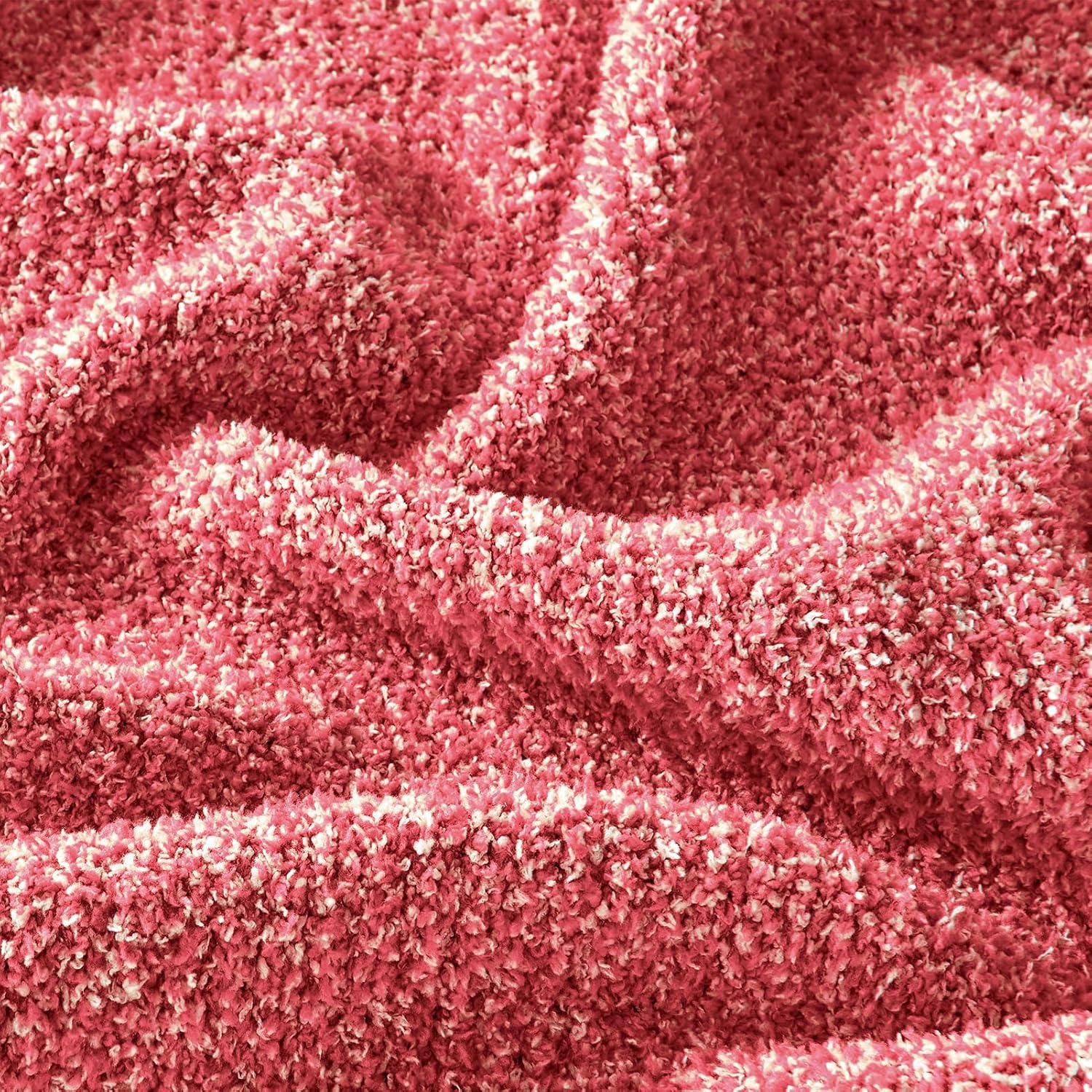 CozeCube Super Soft Fullfy Microfiber Reversible Knitted Blankets, Warm Cozy Fuzzy Plush Throw, Christmas red and White Melange Throw Blanket for Couch Bed Sofa, 50" x 60" - Image 3
