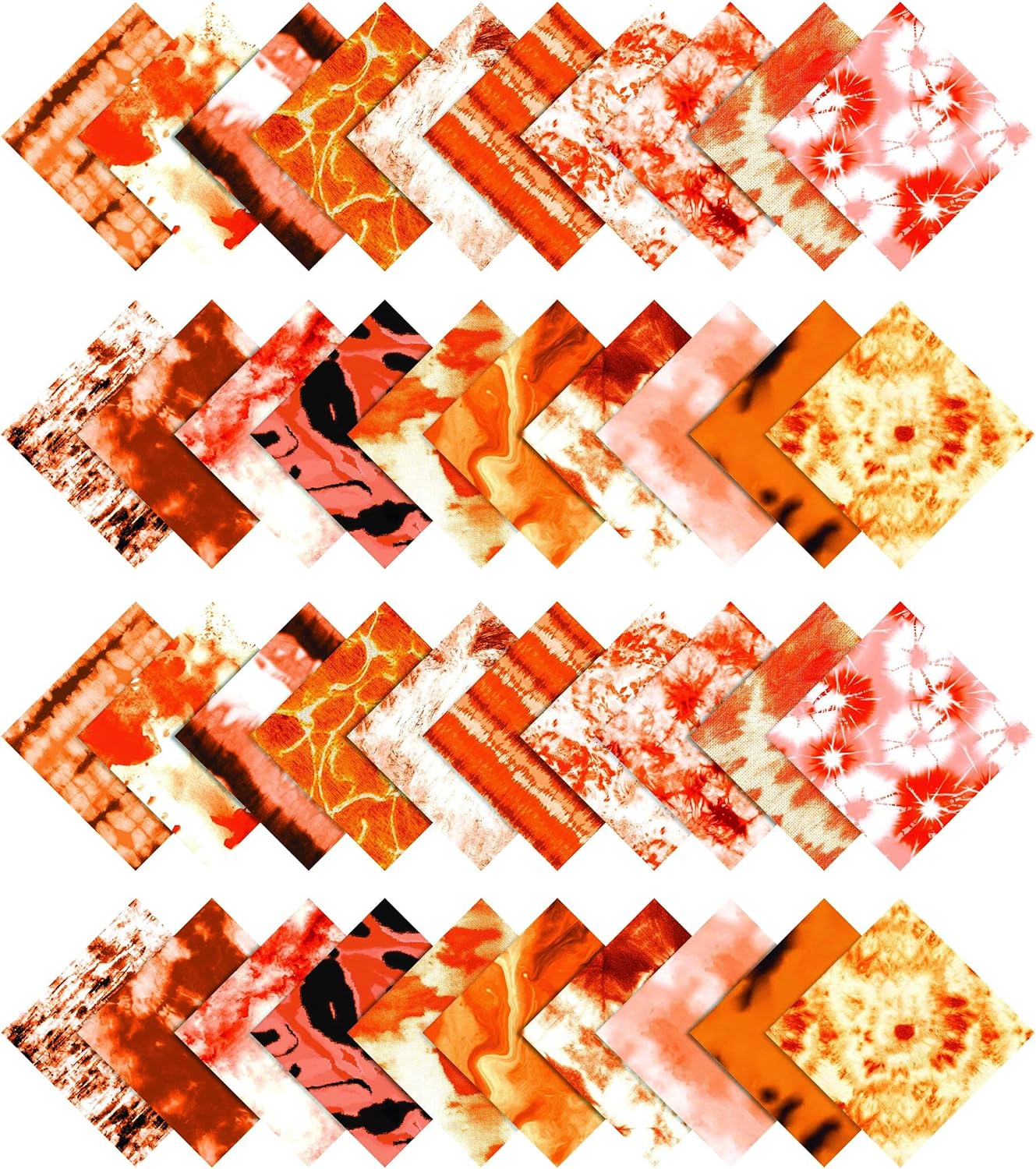 Soimoi Orange Jelly Roll Fabrics for Quilting 40 Strip 2.5" Inch Cotton Strips Bundles, Perfect Quilting Fabric for Craft Project, Precut Quilt Fabirc, Cotton Strips for Decor, Blanket- Tie Dye Print