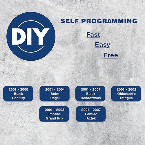 Miniatura 3 de 2 llaveros KeylessOption para Buick Century Rendezvous Regal Oldsmobile Intrigue Pontiac Aztek Grand Prix Remote, 4 botones L2C0007T, guía