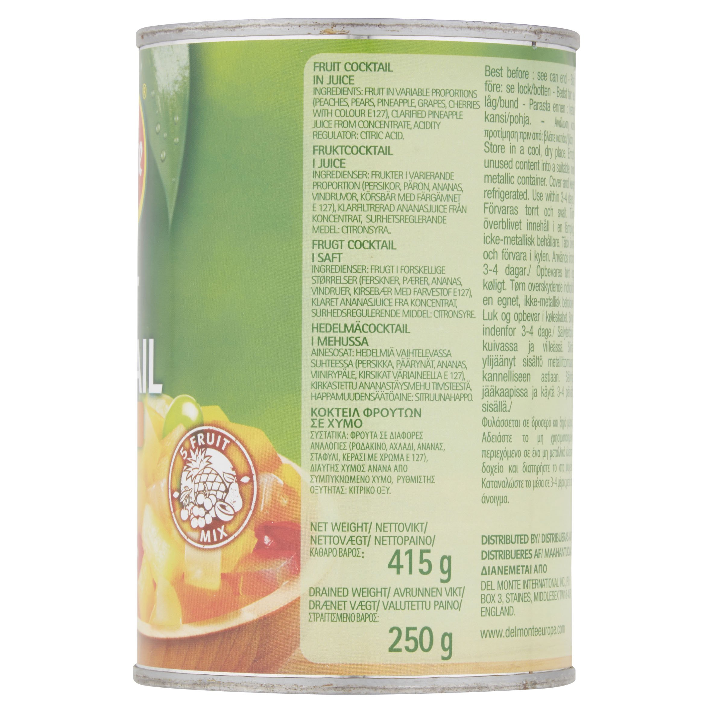 Del Monte Cóctel de frutas en zumo, 12 unidades (12 x 250 g)