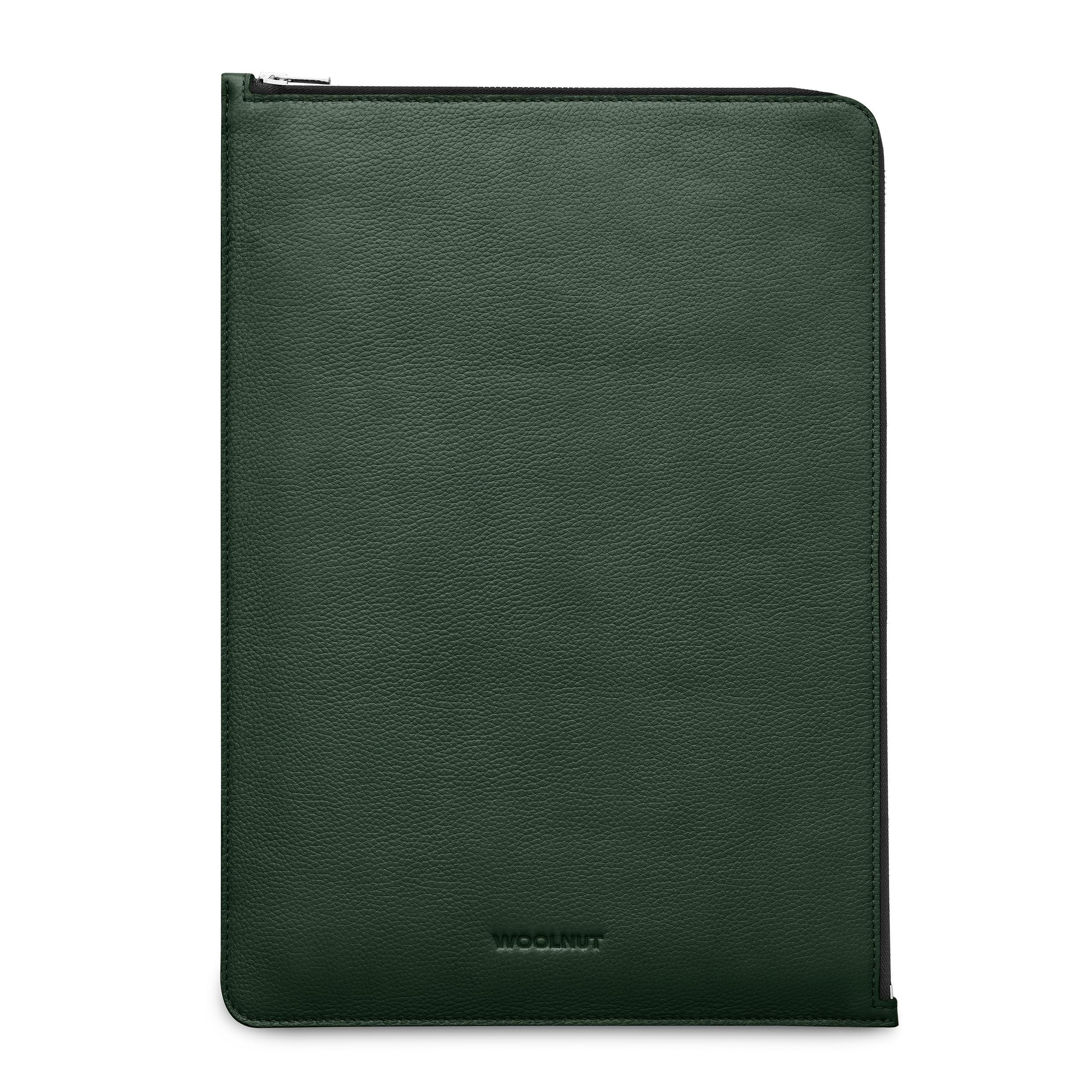 WOOLNUT Funda tipo libro para MacBook Pro 16 – Cremallera YKK Premium – Cuero de grano completo, interior de fieltro de lana – Ajuste a medida – Diseño escandinavo, compatible con Apple MacBook Pro de