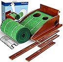 Golf Putting Mat, Putting Green Indoor with Ball Return - Golf Gifts for Men Christmas, Golf Training Aid for Home Office, Portable Putting Training Mat for Men
