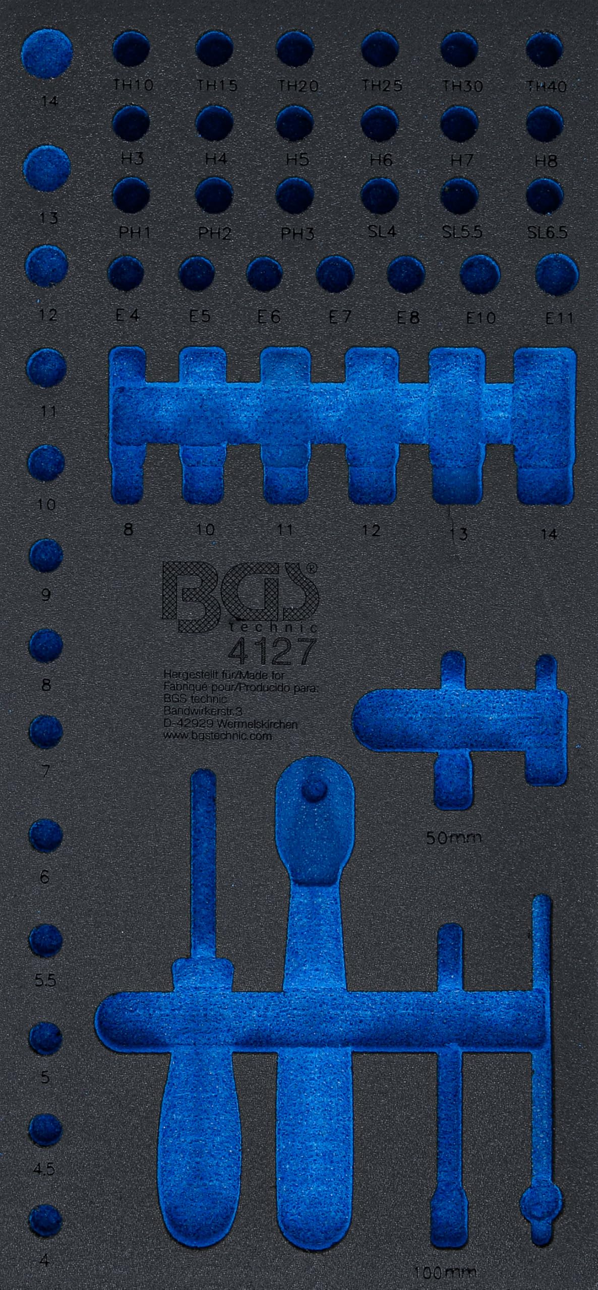 BGS 4127-1 | Insert de servante d’atelier 1/3, vide : pour art. 4127