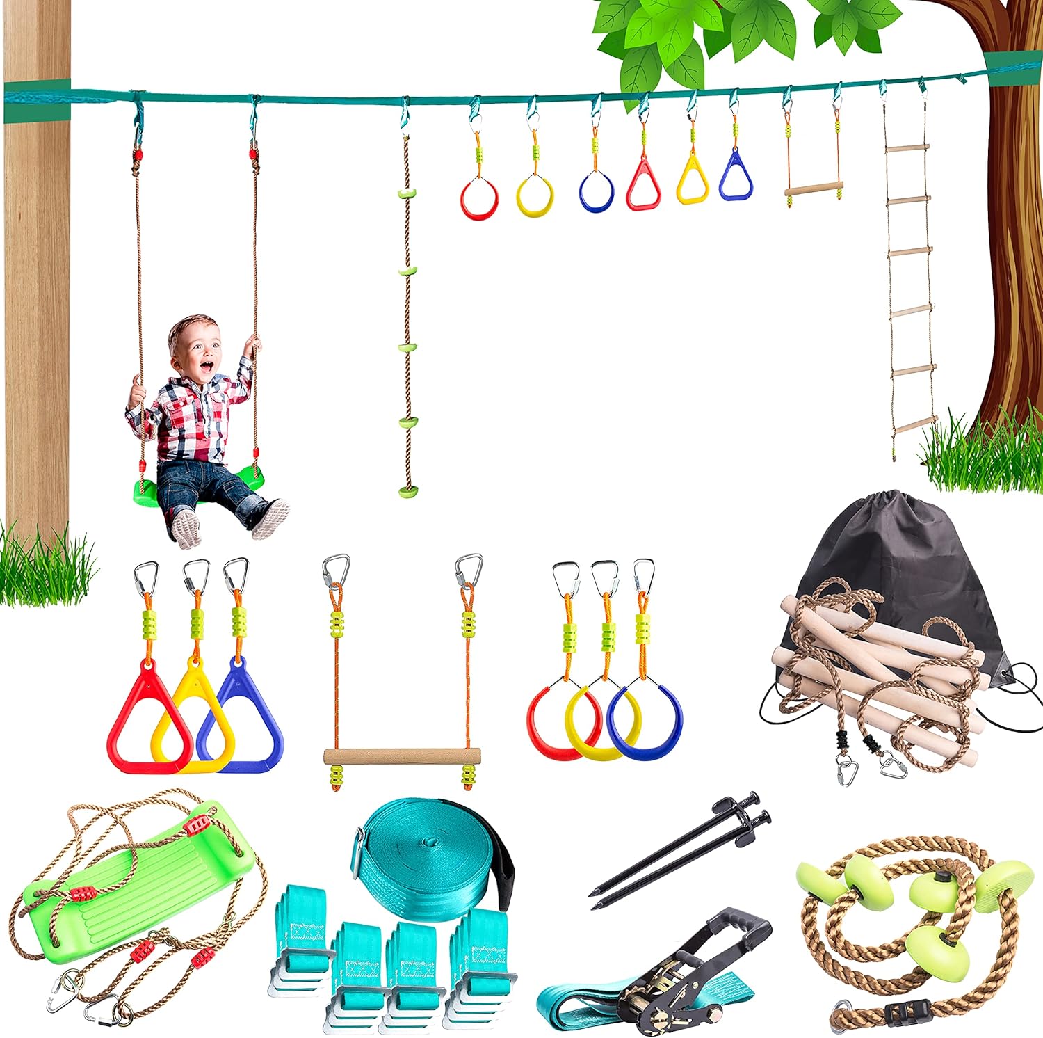 Max 42 Off Ninja Slackline Backyard Obstacle Training Course 50 A A A