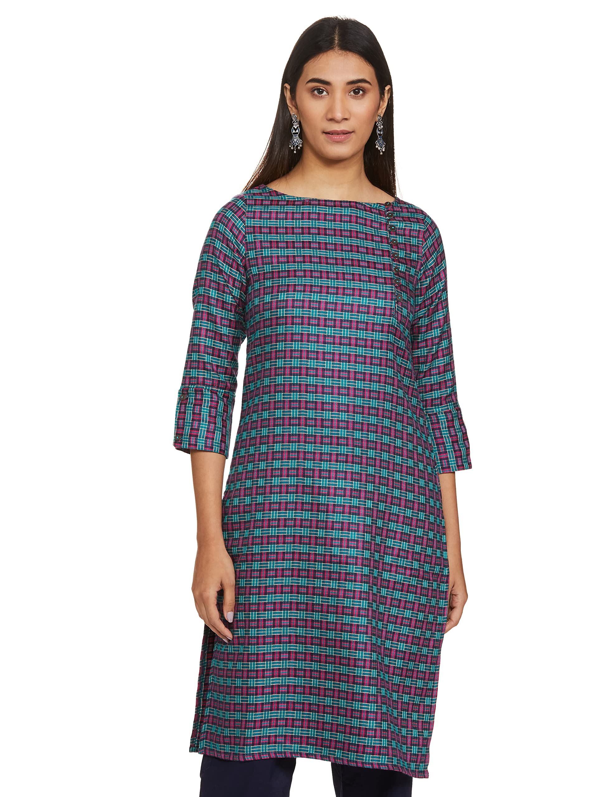 Indigo Women's Acrylic Regular Kurta