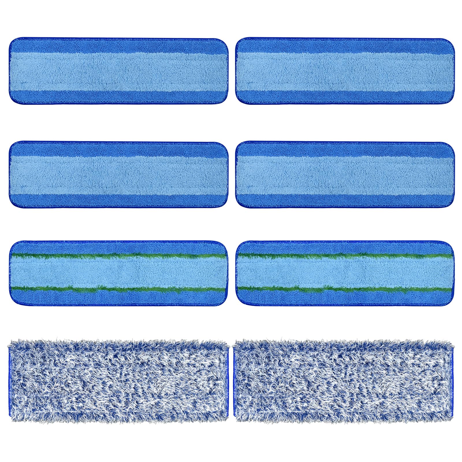 Paquete de 8 mopas de microfibra para limpieza de suelos secos y húmedos