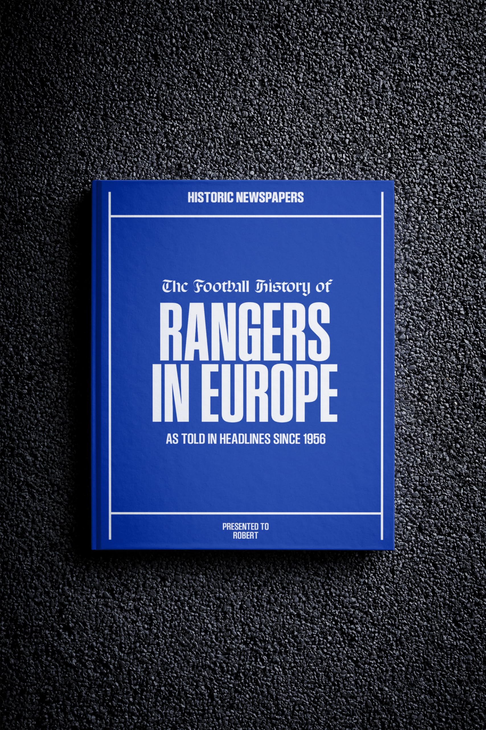 Historic Newspapers Rangers | Personalised Football Gift | European Football History | Name Printed on Cover | Football History Book Through Newspapers | Football Gifts for Boys | Football Fan Gift — image 1