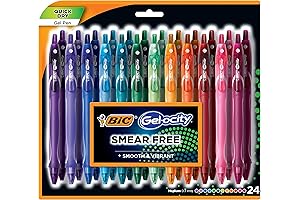 BIC Gel-ocity Quick Dry Retractable Gel Pens, 24-Pack
