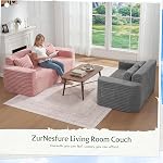 ZurNesfure Canapé Couch Cloud, Memory Mousse Couch with Oreiller No Assemblage Required, Modern Couch avec assise profonde et housse amovible Lavable Canapés sans os pour le salon (Grey, Loveseater)