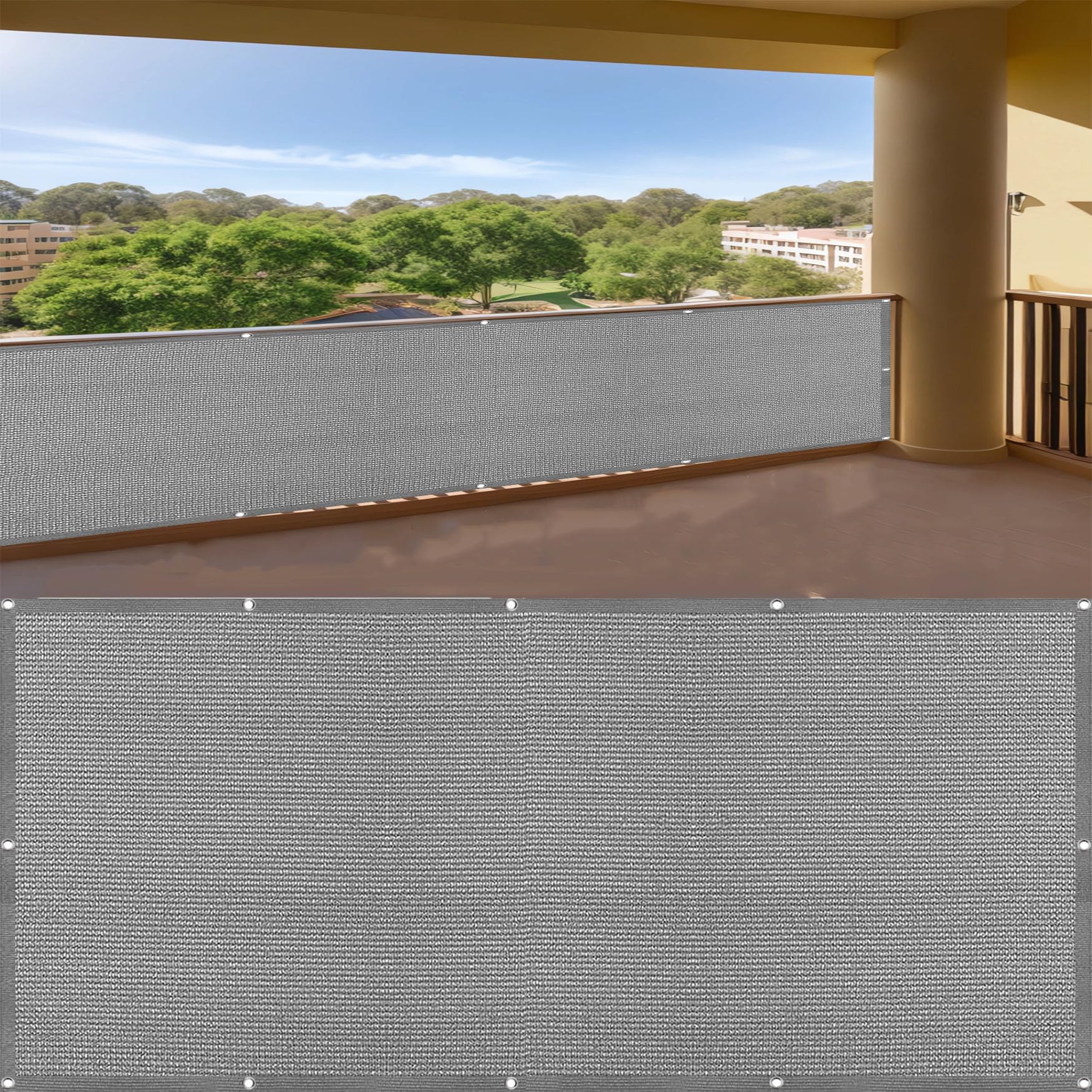 Amazon.co.jp: ベランダ目隠しシェード 80 x 500 cm 風通し良いUv