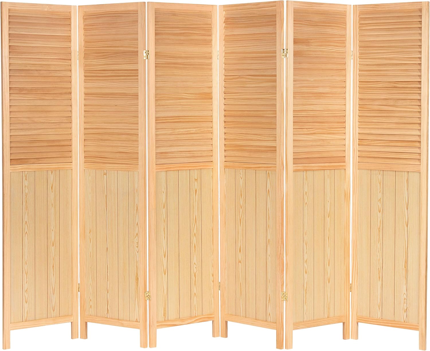 Red Lantern 6 ft. Tall Louvered Beadboard Room Divider White 4 Panel
