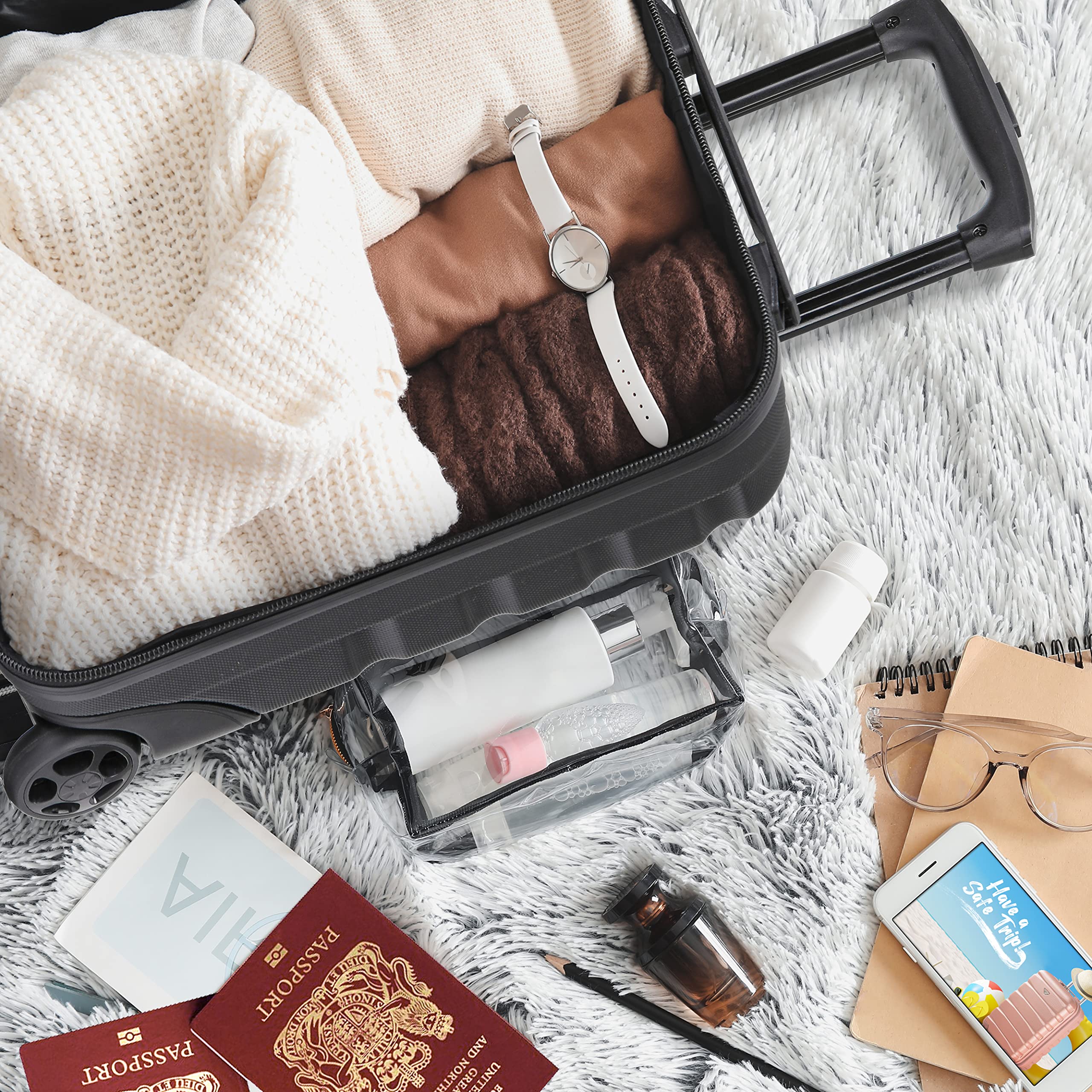 Flight Knight Set of 2 Lightweight 2 Wheel ABS Hard Case Suitcases Cabin Carry On Hand Luggage Approved for Over 100 Airlines Including British Airways, Ryanair & easyJet Approved Free Carry On