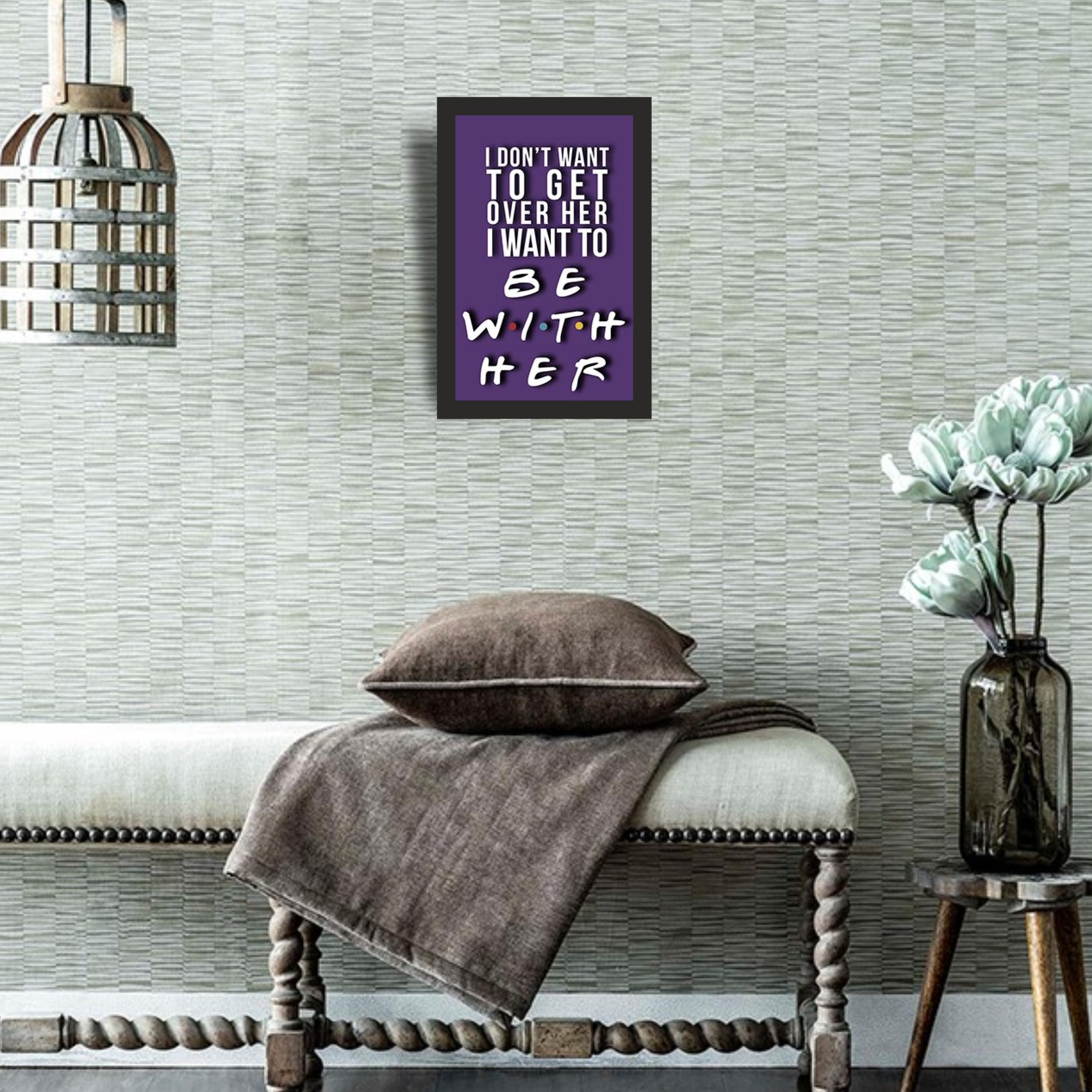 Friends Ross Be With Her Photo Frame A4 Black Wall Art