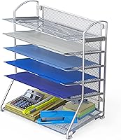Vista 8 de SimpleHouseware - Bandeja organizadora para documentos de escritorio con 6 bandejas