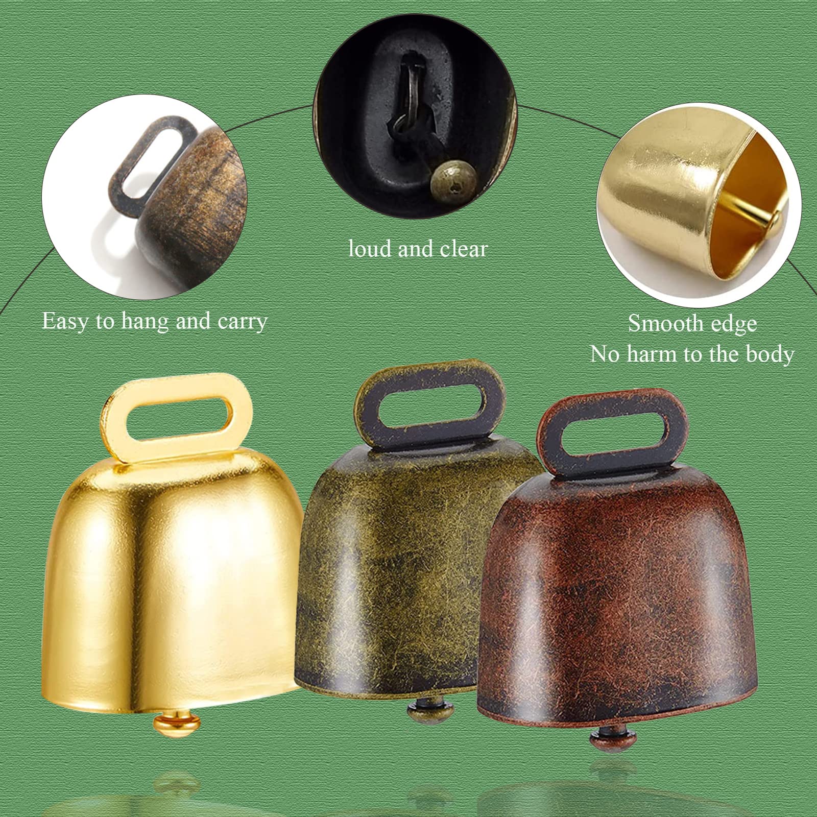 Amazon | KJOET 12個 牛の馬 羊 放牧 銅のベル 長距離 馬の羊 鉄のベル