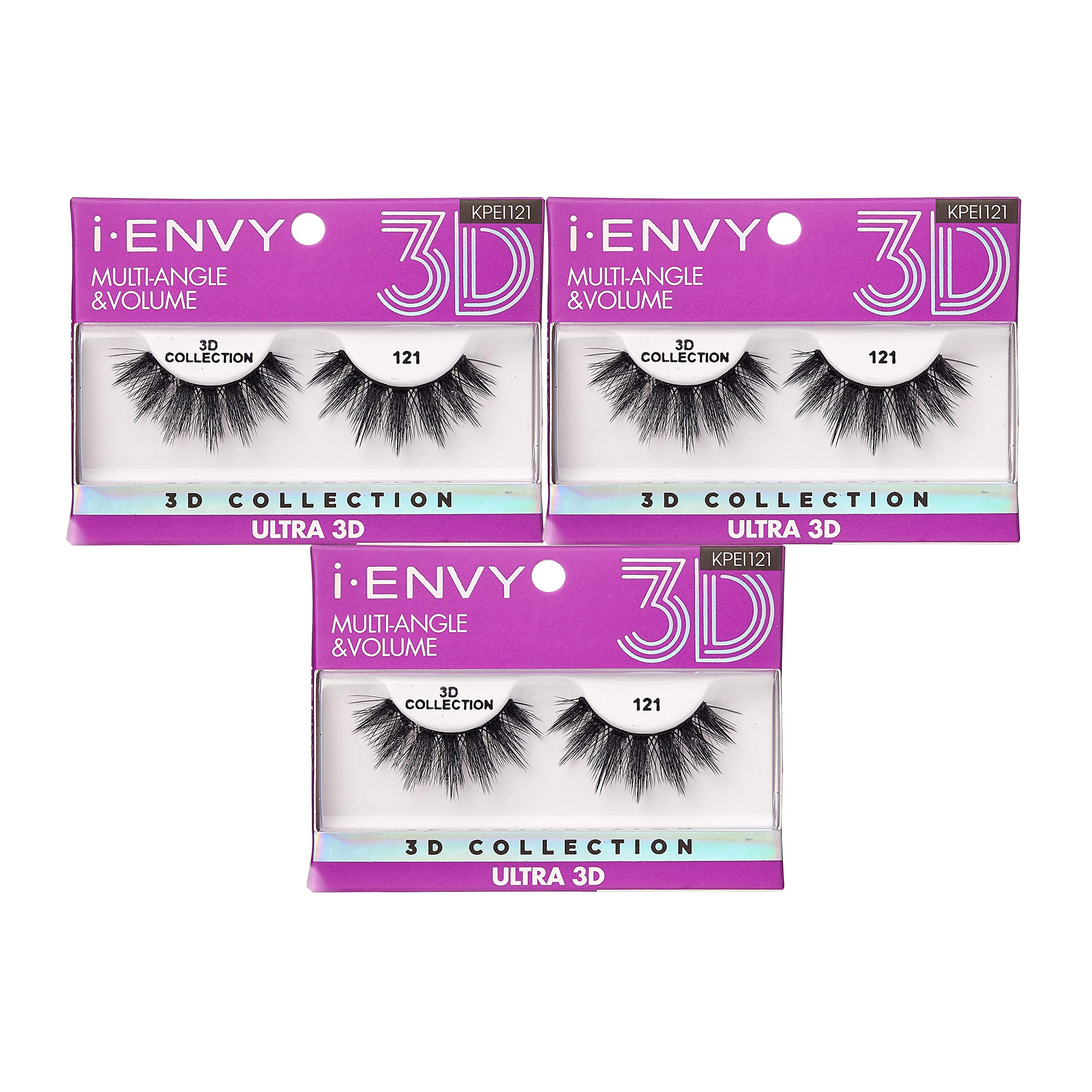 i•ENVY 3D Collection Eyelashes Multiangle & Volume (KPEI121) 3 Pack